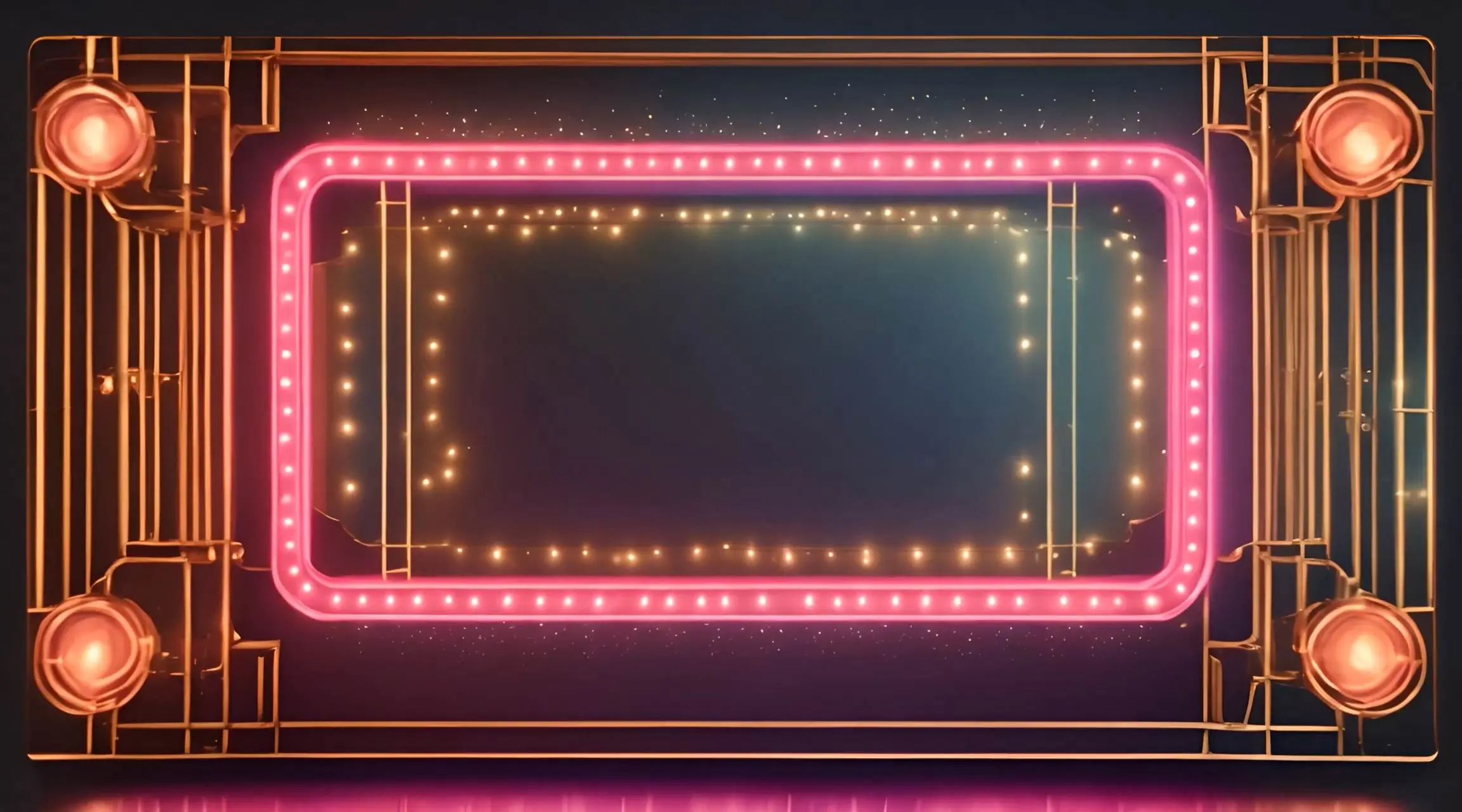 Glowing Neon Lights Border Video Projects
